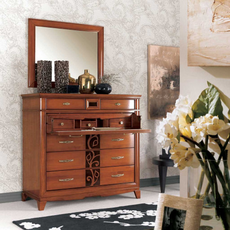 Specchiera semplice in legno con cornice in toulipier