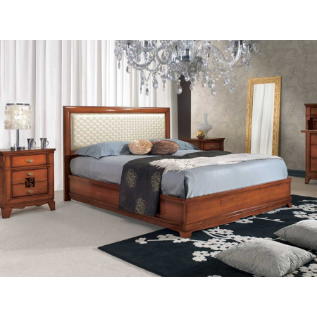 Letto imbottito con contenitore in legno di toulipier