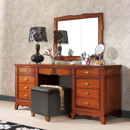 Specchiera rettangolare con cornice in legno massello