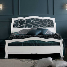 Letto floreale interno 198,5x162 in legno, testata Letto floreale interno 198,5x162, dettaglio testata