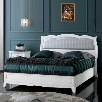 Letto imbottito interno 203,5x182, testata classica imbottita