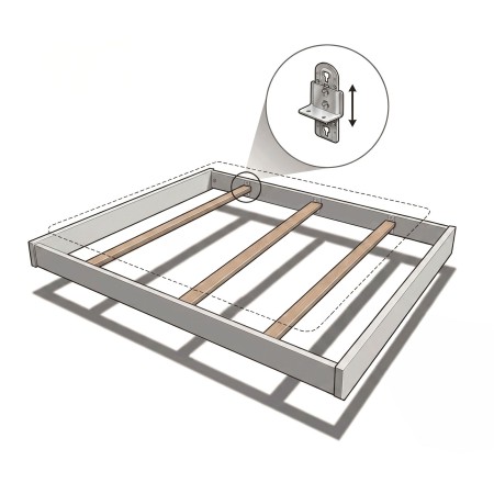 Letto imbottito in legno misura queen size
