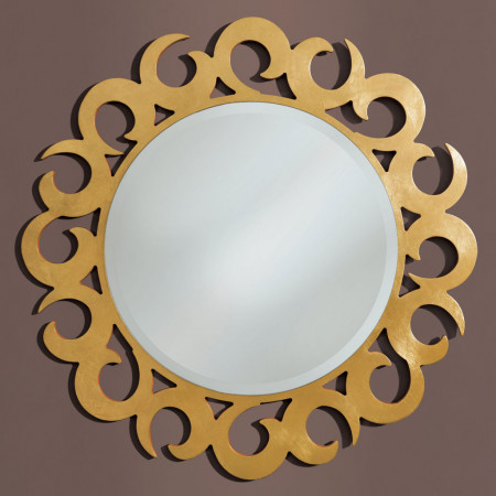 Specchiera rotonda specchio molato con cornice vortice