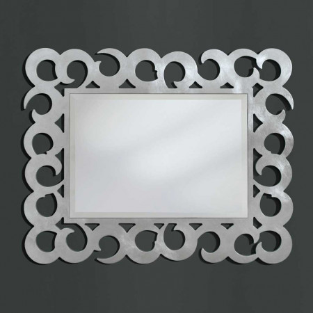 Specchiera foglia argento con forma vortice