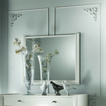 Specchiera rettangolare classica, cornice in legno