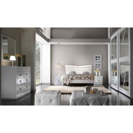 Letto imbottito in stile classico contemporaneo in camera moderna