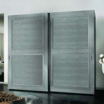Armadio 2 ante scorrevoli in legno di frassino