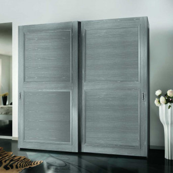 Armadio 2 ante scorrevoli in legno di frassino