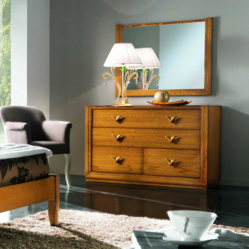 Comò 4 cassetti classico contemporaneo in legno