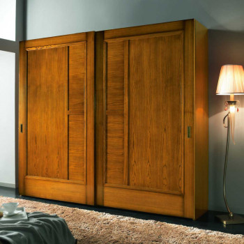 Armadio 2 ante scorrevoli in legno di frassino