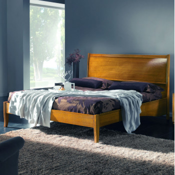 Letto in legno stile classico contemporaneo con testata