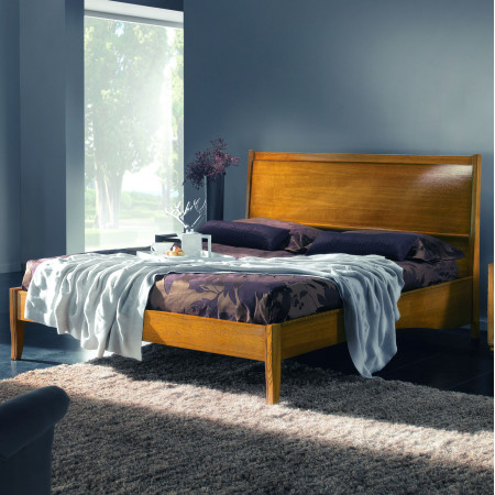 Letto in legno stile classico contemporaneo con testata