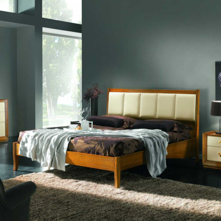 Letto imbottito classico contemporaneo con testata in ecopelle