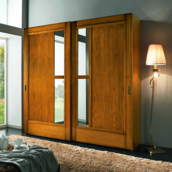 Armadio 2 ante scorrevoli, legno frassino, ambiente moderno