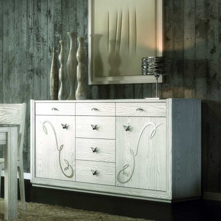 Credenza della sala da pranzo Giselle con decorazioni floreali