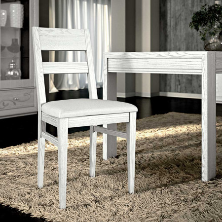 Sedia imbottita, stile classico contemporaneo, legno frassino