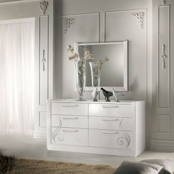 Comò classico contemporaneo con decorazione floreale