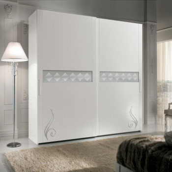 Armadio 2 ante scorrevoli con decori romboidali