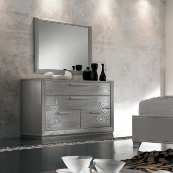 Como' 4 cassetti classico contemporaneo, dettaglio frontale