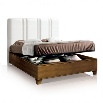 Letto imbottito classico contemporaneo con vano contenitore