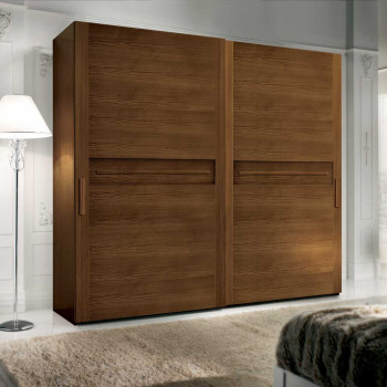 Armadio 2 ante scorrevoli legno frassino, dettaglio pannelli