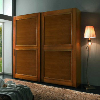 Armadio 2 ante scorrevoli in legno di frassino scuro