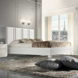 Letto imbottito classico contemporaneo, testata imbottita Letto imbottito classico contemporaneo con testata alta