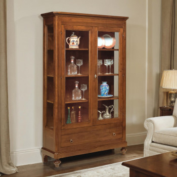 Vetrinetta napoletana in legno con piedi torniti