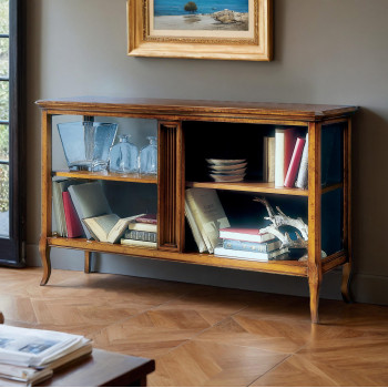 Retrodivano o etagere con dettagli in vetro