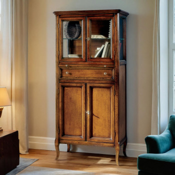 Mobile bar classico in legno con vetri trasparenti