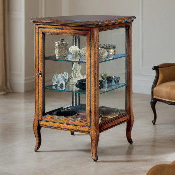 Vetrinetta da centro stanza, dettaglio vetro molato