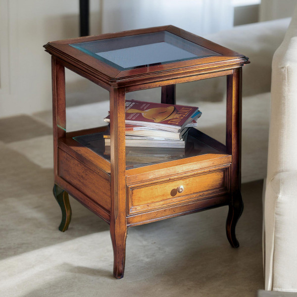 Tavolino Da Salotto E Bagno, Porta Fiori, Comodino Con Cassetto, Hlp