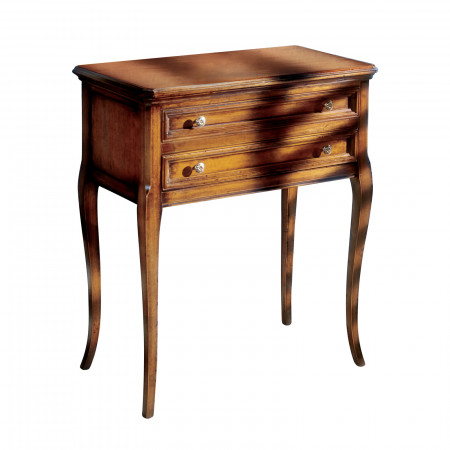 Portatelefono gambe sagomate 2 cassetti in legno