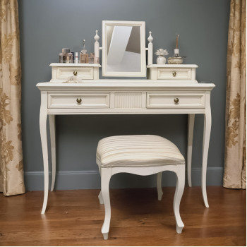 Consolle in legno classica con specchio e cassetti