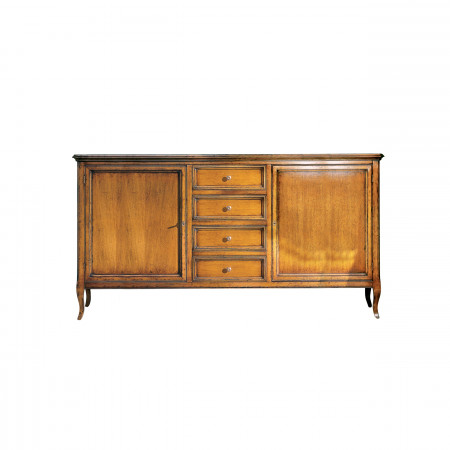 Credenza con 2 ante e cassetti centrali in legno