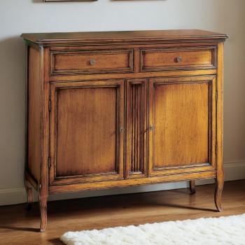 Credenzina 2 ante chiuse due cassetti legno