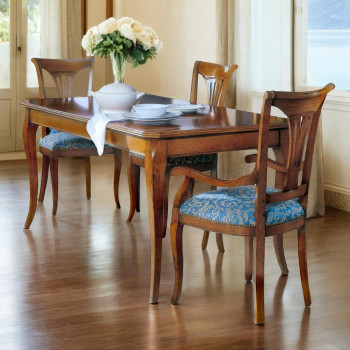 Tavolo fisso 170x90 con gambe sagomate in legno