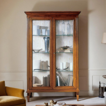 Vetrina due ante tre ripiani in vetro trasparente