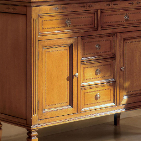 Credenza con due ante 5 cassetti legno classico