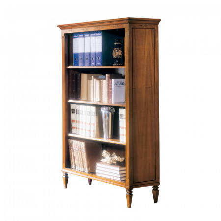Libreria con 4 vani e ripiani, dettagli classici