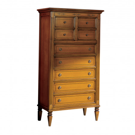 Cassettone con 9 cassetti filettati in legno toulipier