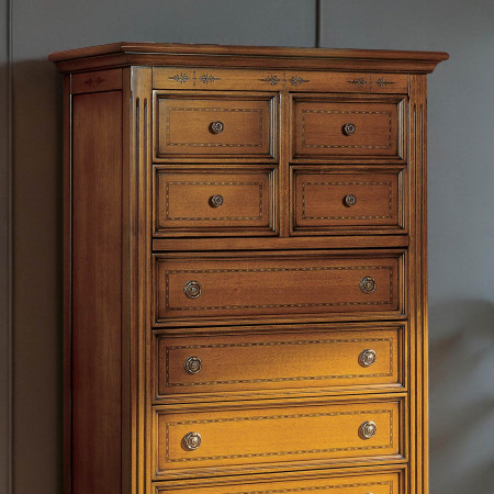 Cassettone con 9 cassetti filettati, dettaglio frontale