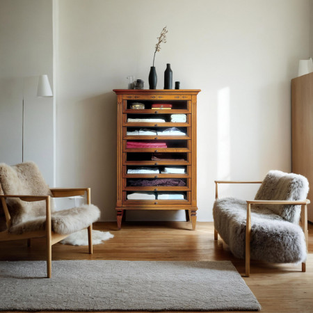 Porta camicie con 8 cassetti in vetro e legno