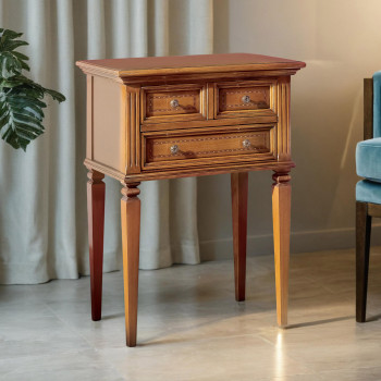 Portatelefono con 3 cassetti, dettaglio frontali filettati