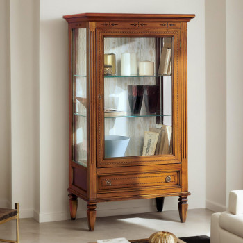 Vetrinetta filettata in legno con vetri trasparenti