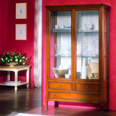 Vetrina sala da pranzo classica con vetro molato