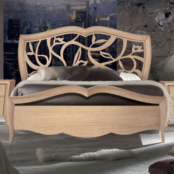 Letto king size in frassino con testata traforata artistica