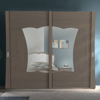 Armadio in frassino 2 ante con specchi sagomati