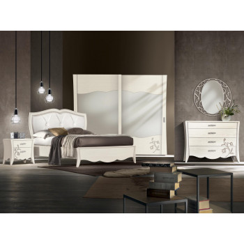 Camera da letto Ginevra Uno versione B, letto con testata imbottita