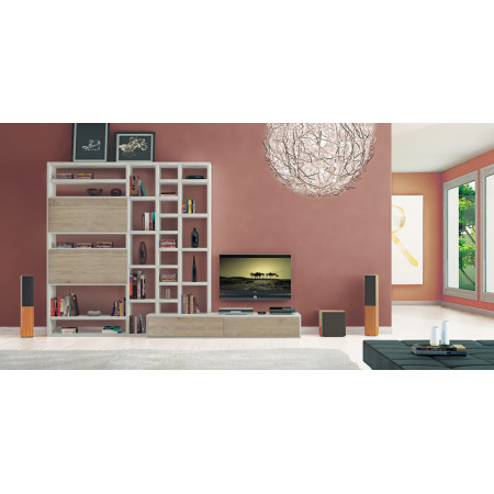 Composizione con frontali rovere e rilievi floreali